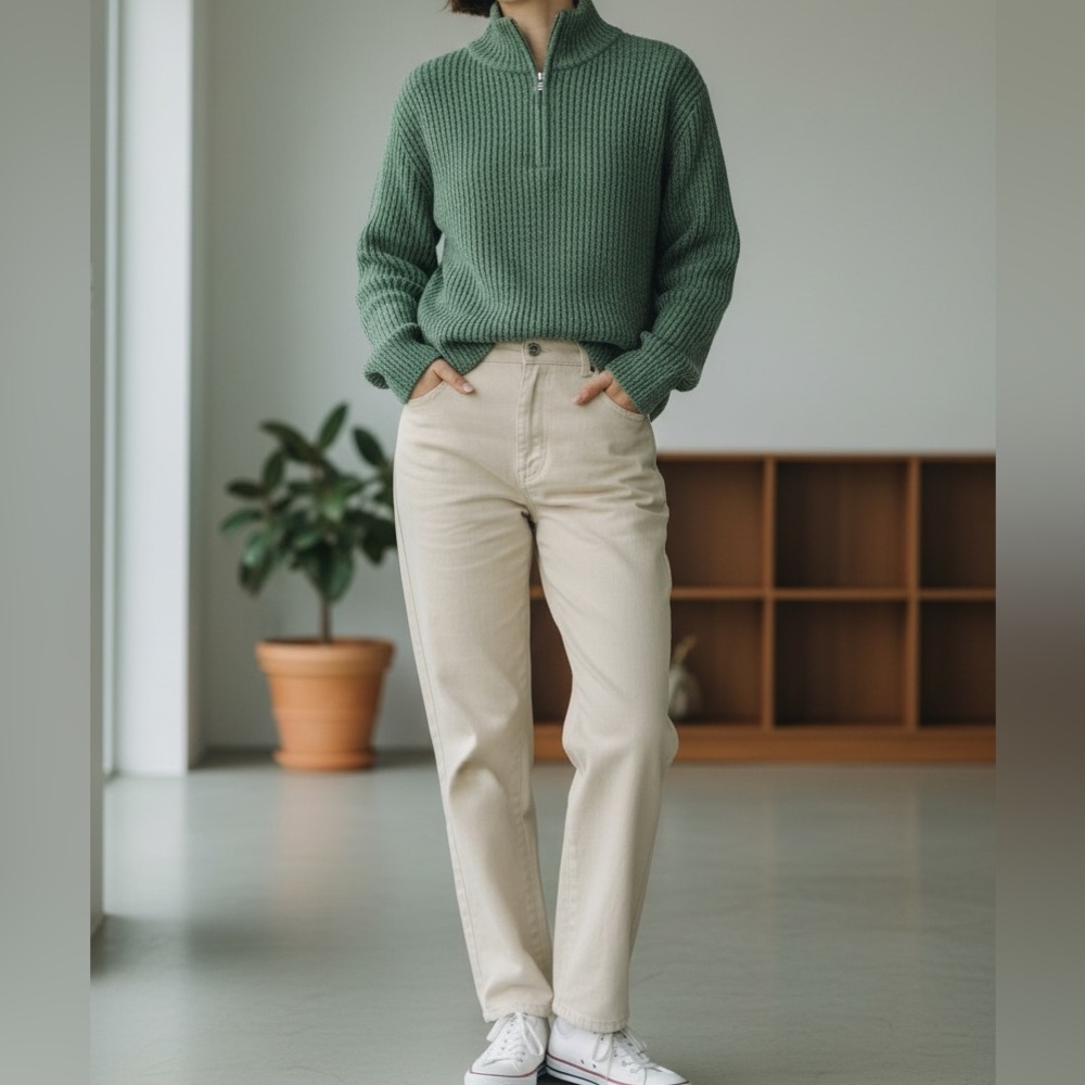 Aerie Green Ribbed Sweater